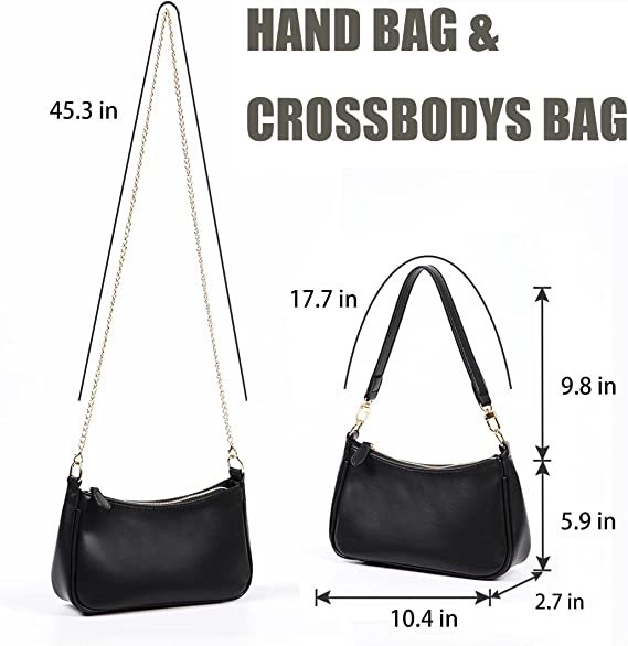 Clutch Tote Handbags with 2 Removable Straps and Zipper Closure Crossbody Bags Shoulder Purse Handbag for Women